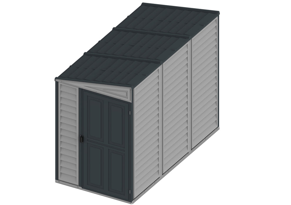 Duramax Side Mate Plus - 4ft x 8ft Plastic Garden Shed in Grey