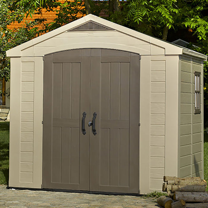 Keter Factor Apex Garden Shed 8ft x 6ft - Beige