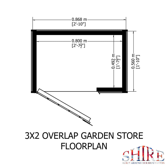 Shire Overlap 2ft x 3ft Tool Store