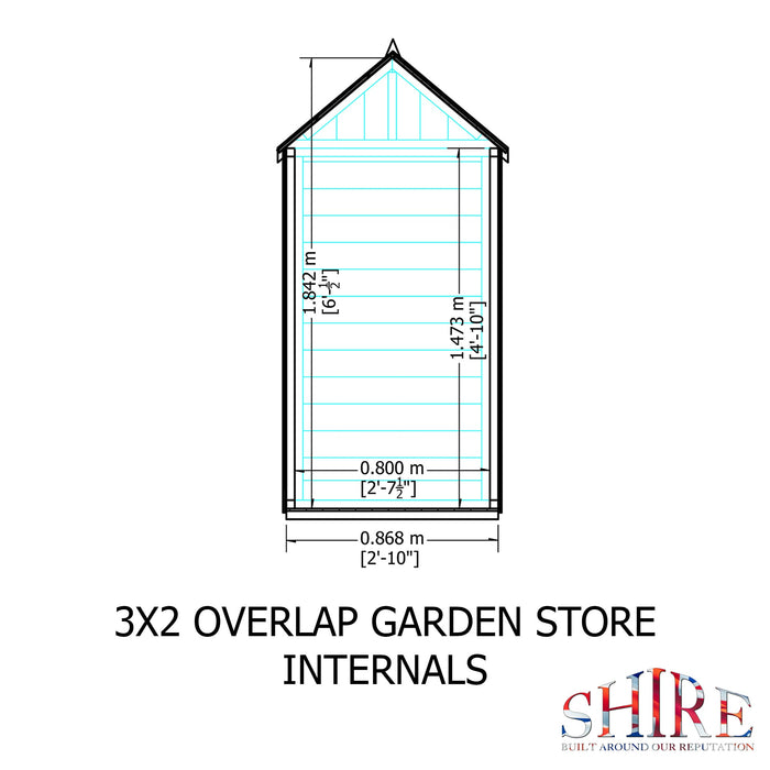 Shire Overlap 2ft x 3ft Tool Store