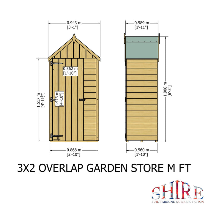 Shire Overlap 2ft x 3ft Tool Store