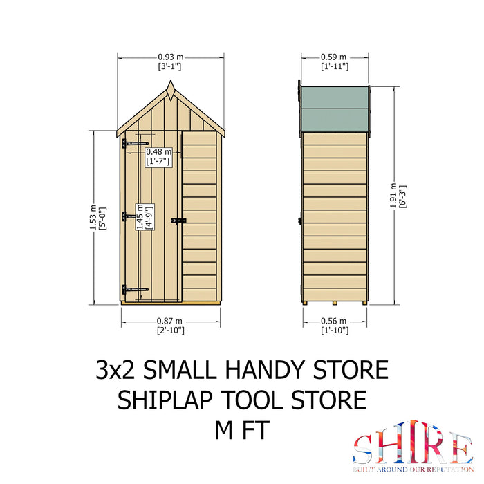 Shire Shiplap 3ft x 2ft Tall Store