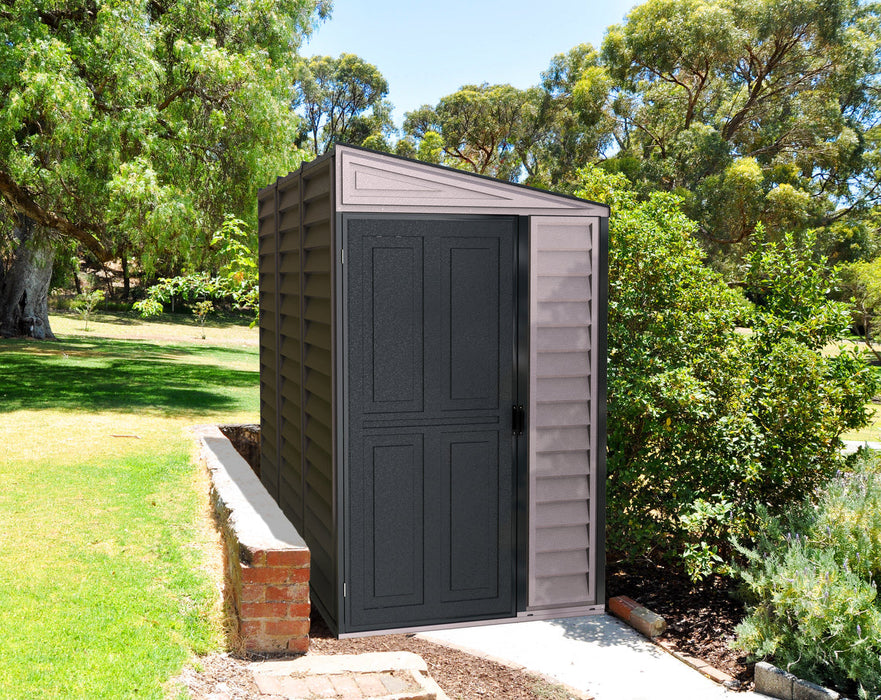 Duramax Side Mate Plus - 4ft x 8ft Plastic Garden Shed in Grey