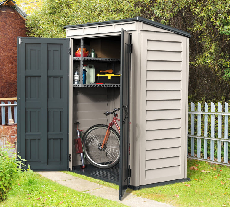 Duramax YardMate Plus Pent - 5ft x 3ft Plastic Garden Shed in Grey