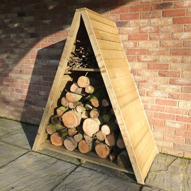 Shire Large 4ft x 2ft Triangular Log Store - Pressure Treated