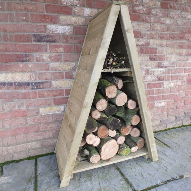 Shire Tongue & Groove 3ft x 2ft Small Triangular Log Store - Pressure Treated