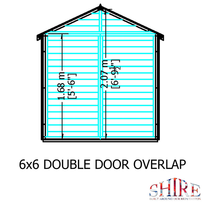 Shire Overlap 6ft x 6ft Windowless Shed with Double Doors