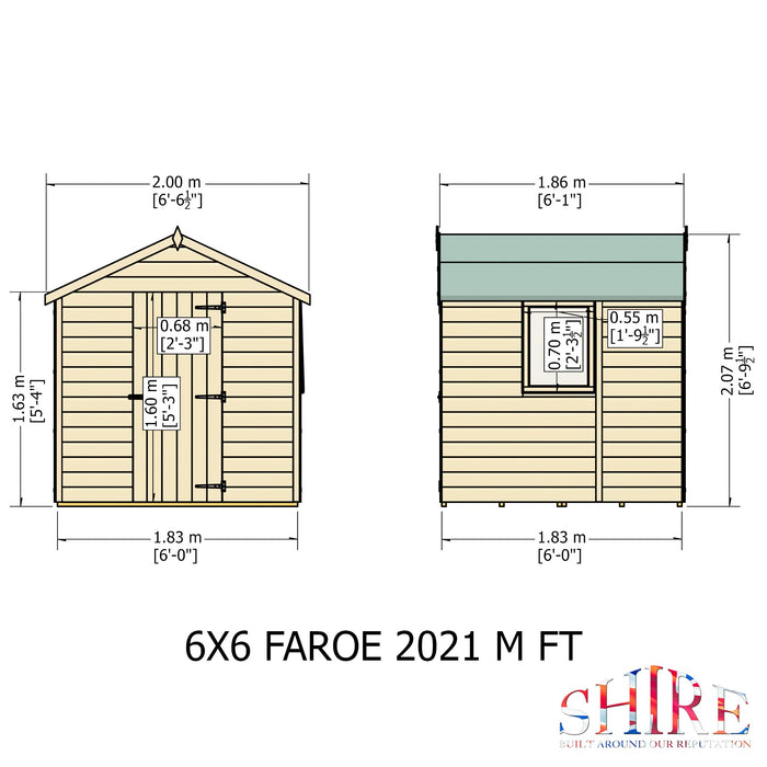 Shire Faroe 6ft x 6ft Shiplap Apex Shed