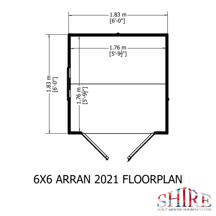 Shire Arran 6ft x 6ft Apex Shed