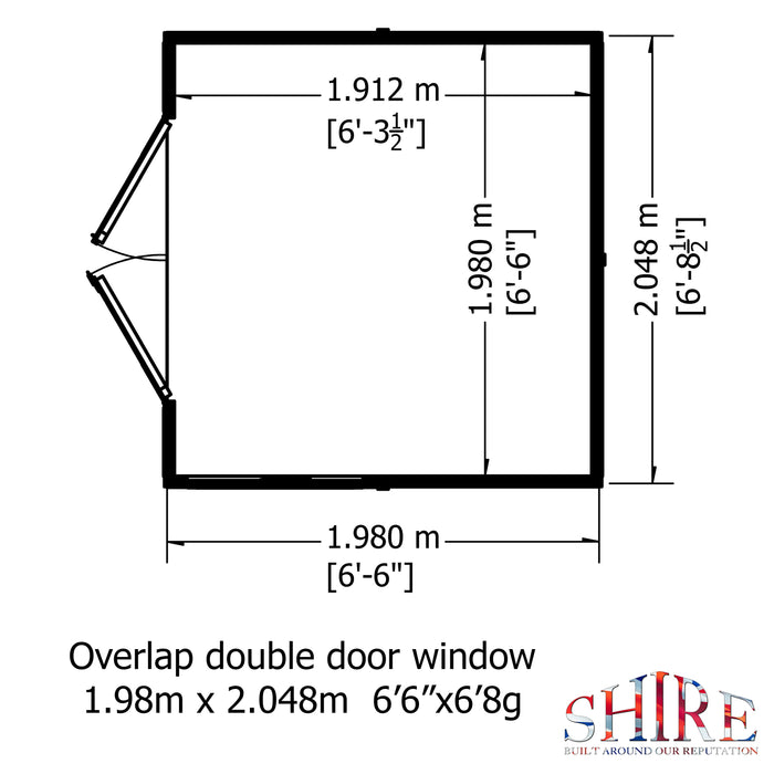 Shire Overlap 7ft x 7ft Shed with Double Doors