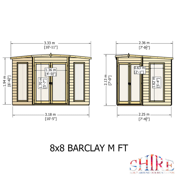 Shire Barclay 8ft x 8ft Corner Summerhouse