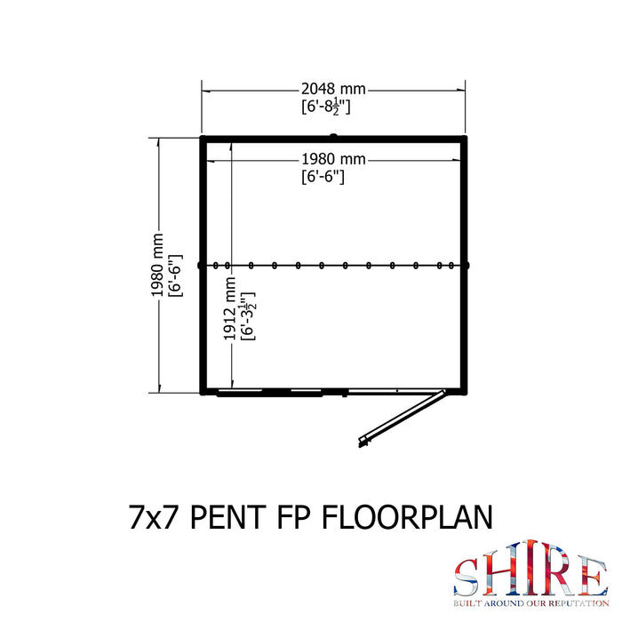 Shire 6ft x 8ft Pent Shed