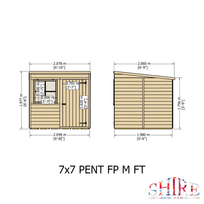 Shire 6ft x 8ft Pent Shed