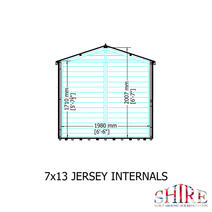 Shire Jersey 13ft x 7ft Pressure Treated Apex Shed