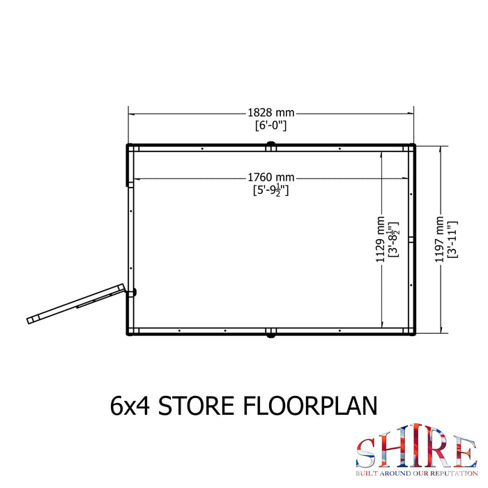 Shire Shetland 6ft x 4ft Shed - Pressure Treated