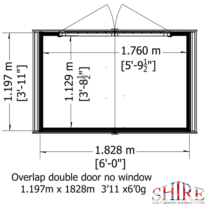 Shire Overlap 4ft x 6ft Pressure Treated Shed - Windowless