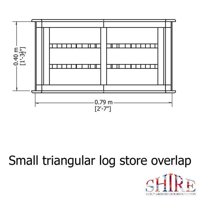 Shire Overlap 3ft x 2ft Small Triangular Log Store - Pressure Treated