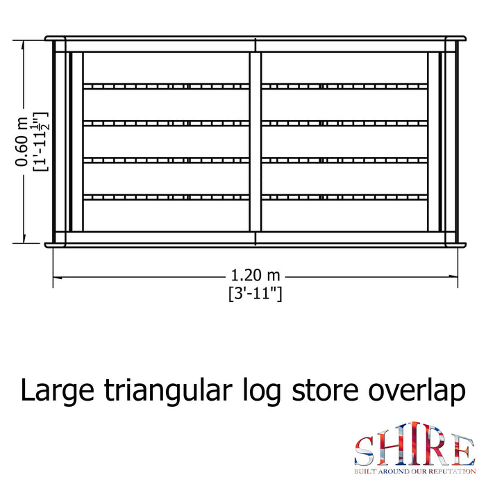 Shire Large 4ft x 2ft Triangular Log Store - Pressure Treated