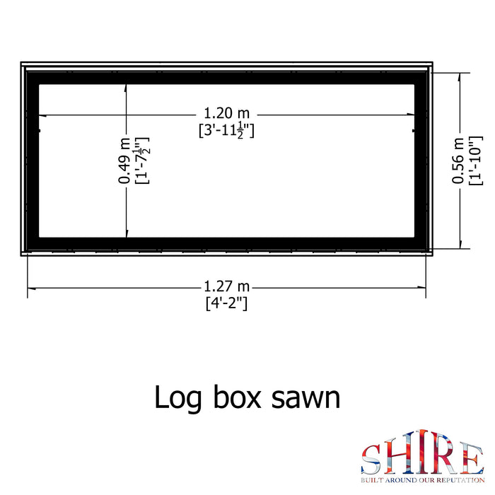 Shire Pressure 4ft x 2ft Treated Log Box - Sawn Timber