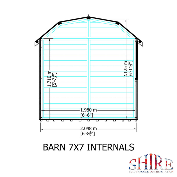 Shire Shiplap 7ftb x 7ft Barn Shed