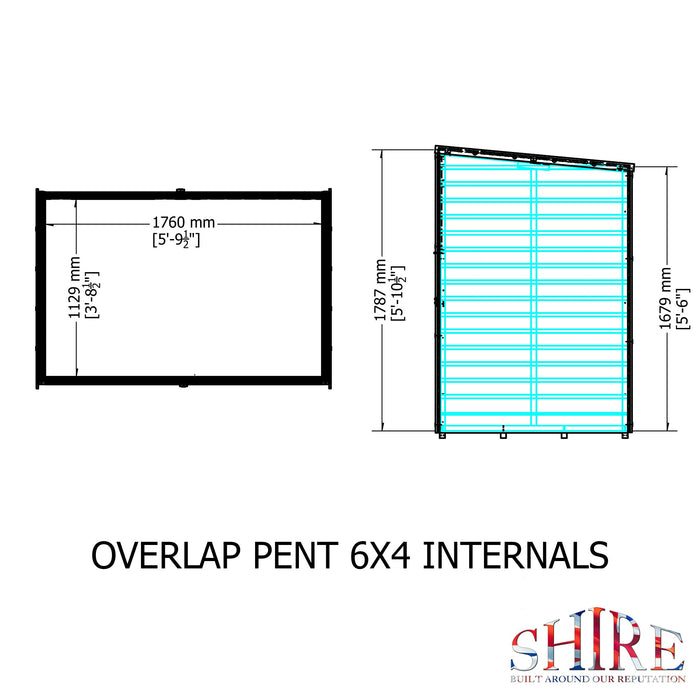 Shire Overlap 6ft x 4ft Pent Shed