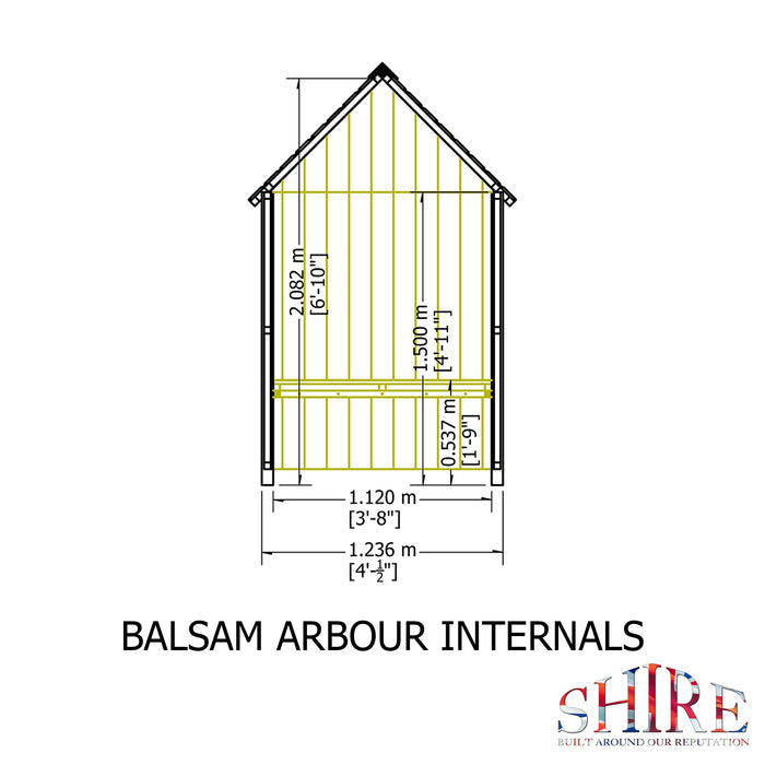 Shire Balsam Arbour 2ft x 4ft - Pressure Treated