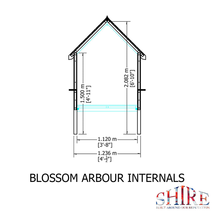 Shire Blossom Arbour 2ft x 4ft - Pressure Treated