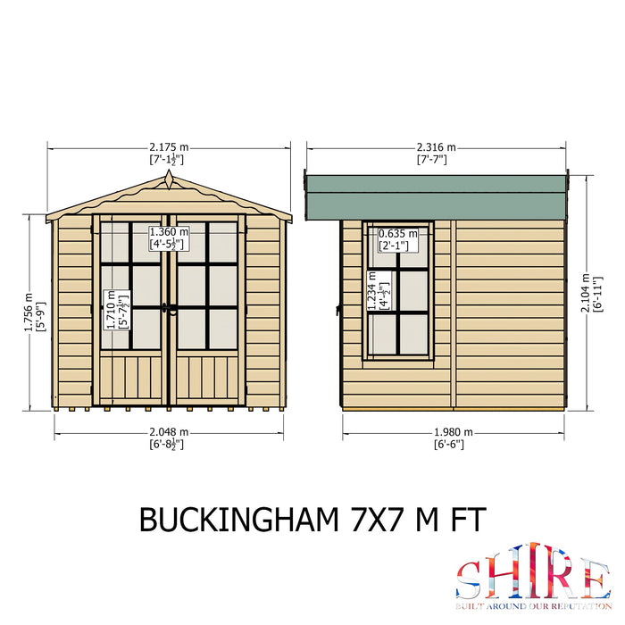 Shire Buckingham 7ft x 7ft Summerhouse