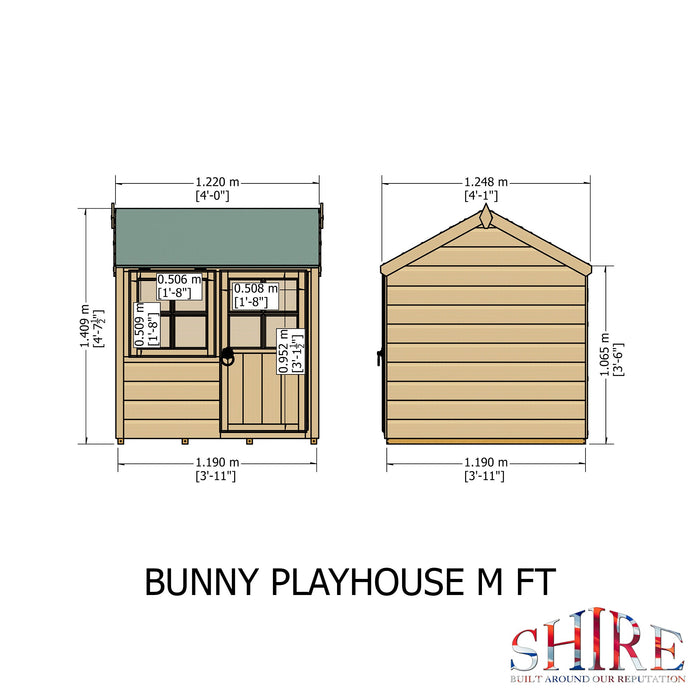 Shire 4ft x 4ft Bunny Playhouse