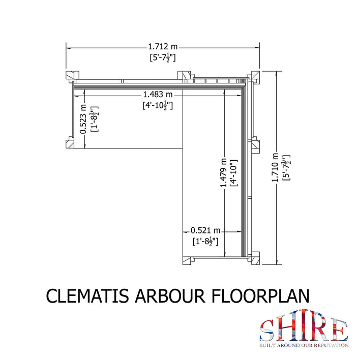Shire Clematis Corner Arbour - Pressure Treated