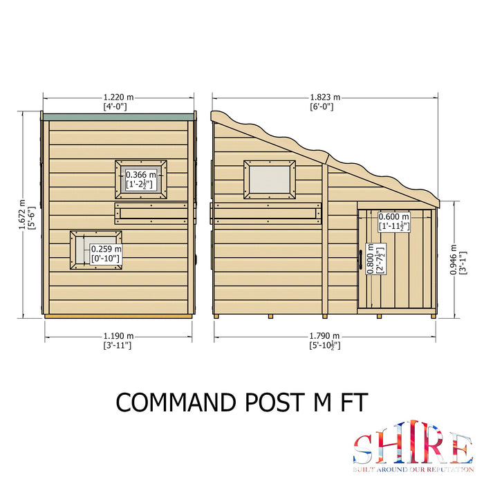 Shire 6ft x 4ft Command Post Playhouse