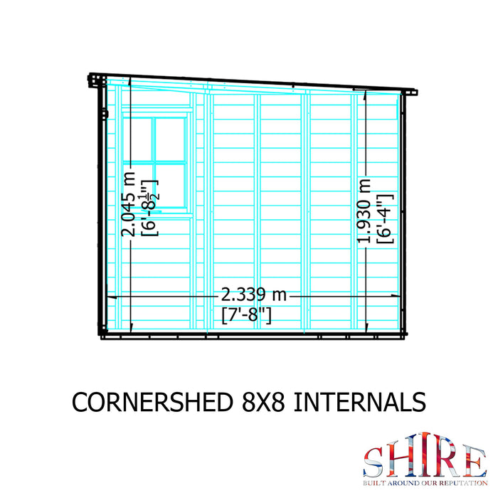 Shire 8ft x 8ft Corner Shed