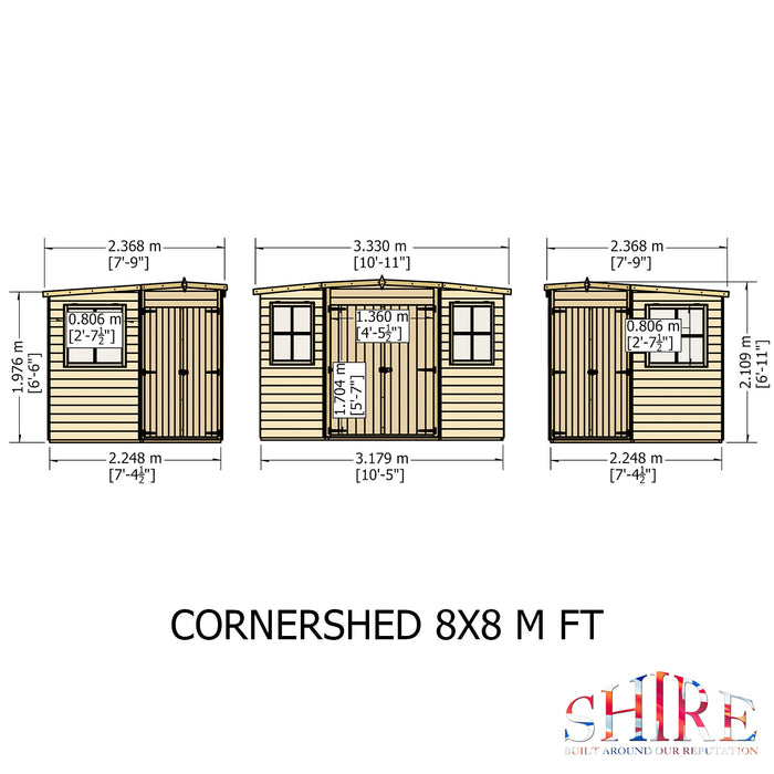 Shire 8ft x 8ft Corner Shed