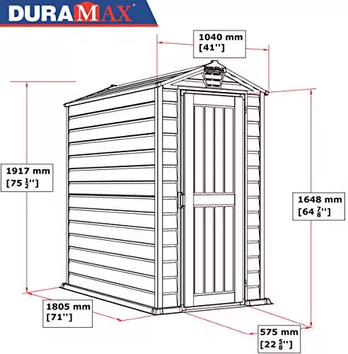 Duramax Evermore - 4ft x 6ft Plastic Garden Shed in Grey