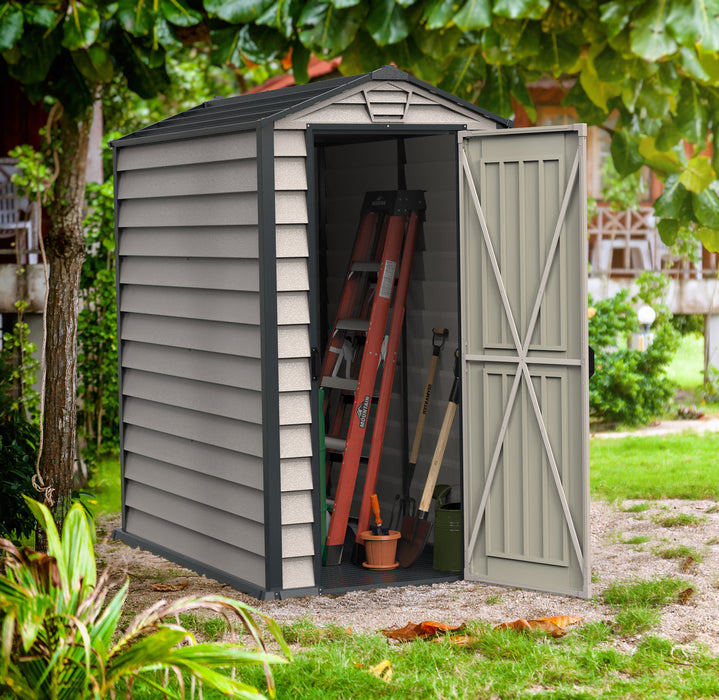 Duramax Evermore - 4ft x 6ft Plastic Garden Shed in Grey