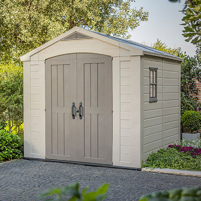 Keter Factor Apex Garden Shed 8ft x 8ft - Beige