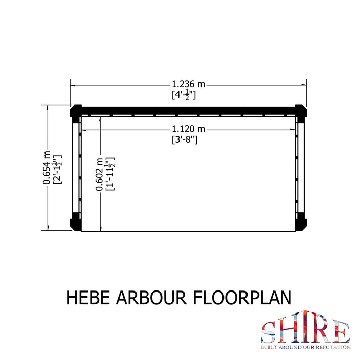 Shire Hebe Arbour 2ft x 4ft - Pressure Treated