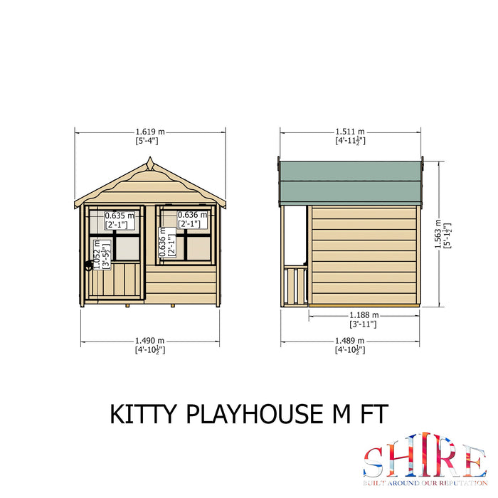 Shire 5ft x 4ft Kitty Playhouse