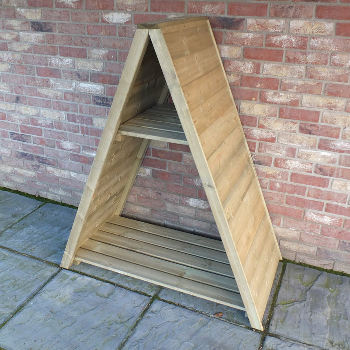 Shire Large Tongue and Groove  4ft x 2ft Triangular Log Store - Pressure Treated