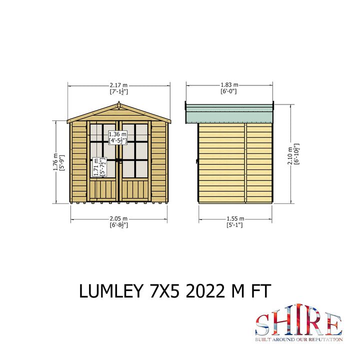 Shire Lumley 7ft x 5ft Summerhouse