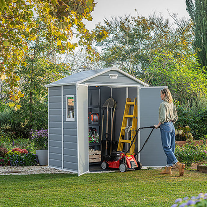 Keter Manor Apex Garden Shed 6ft x 5ft - Grey