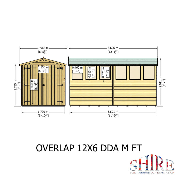 Shire Overlap 12ft x 6ft Shed