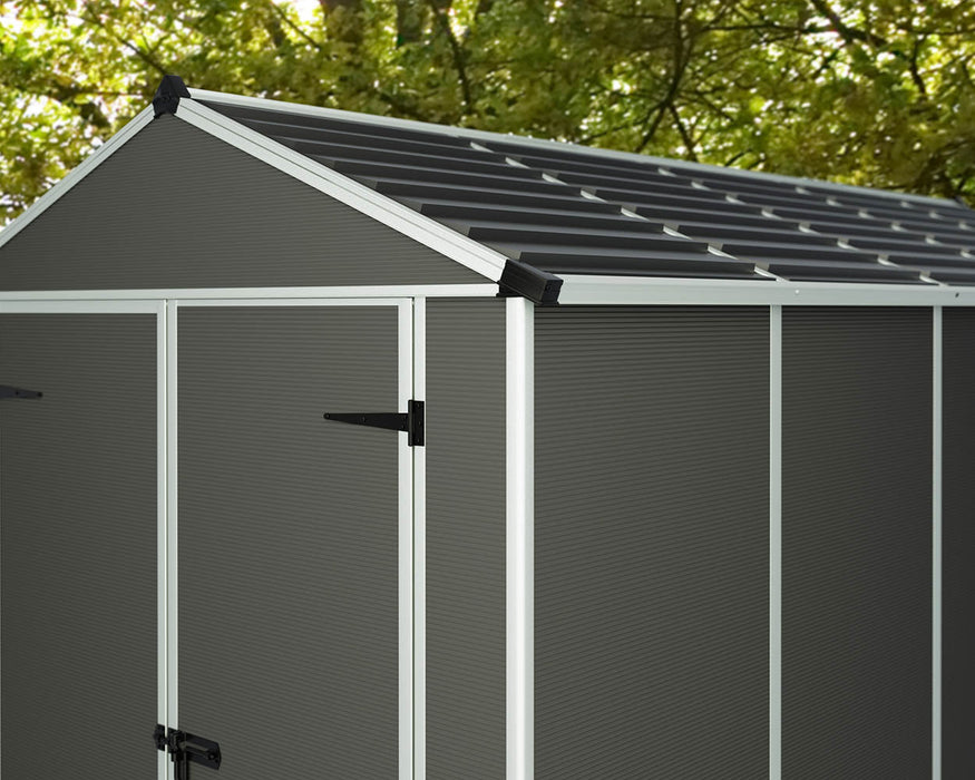 Palram Canopia Rubicon 6 ft. x 12 ft. Shed With Floor - Dark Grey Panels