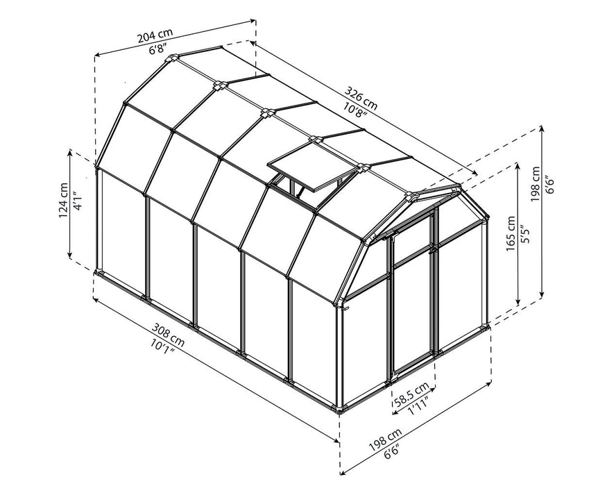 Palram Canopia Eco Grow 6 ft. x 10 ft. Greenhouse - Green