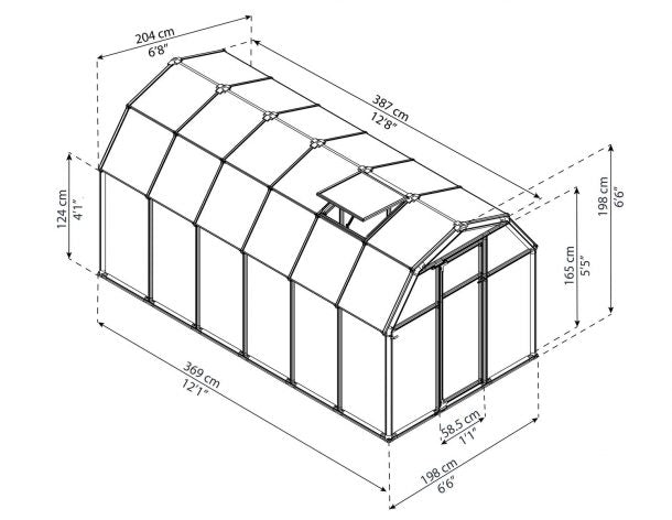 Palram Canopia Eco Grow 6 ft. x 12 ft. Greenhouse - Green