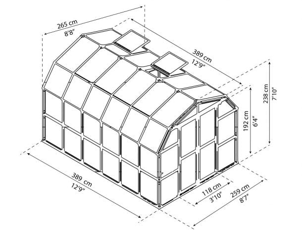Palram Canopia Grand Gardener 8 ft. x 12 ft. Greenhouse - Green