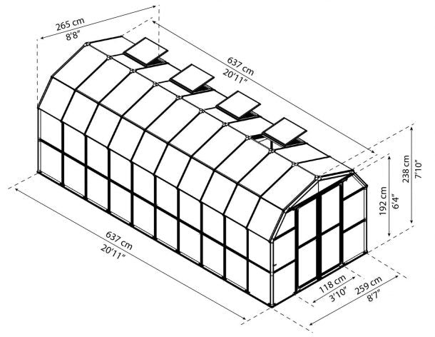 Palram Canopia Grand Gardener 8 ft. x 20 ft. Greenhouse - Green