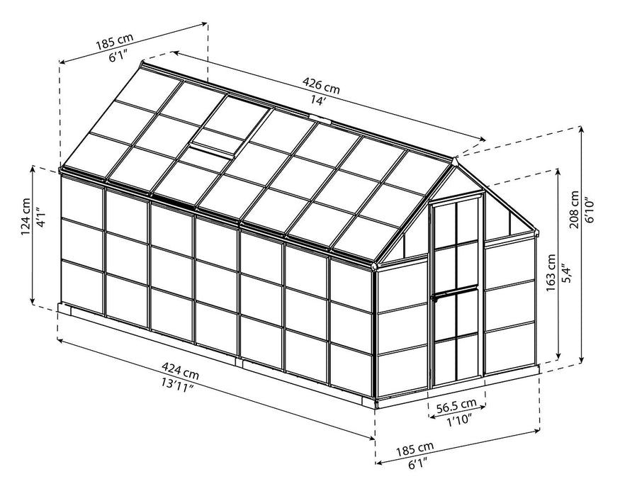Palram Canopia Harmony 6 ft. x 14 ft. Greenhouse - Green