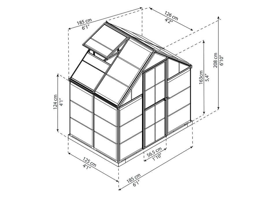 Palram Canopia Harmony 6 ft. x 4 ft. Greenhouse - Grey