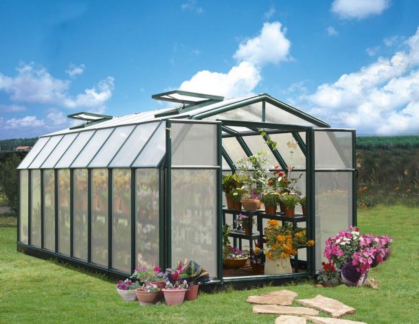 Palram Canopia Hobby Gardener 8 ft. x 16 ft. Greenhouse - Green